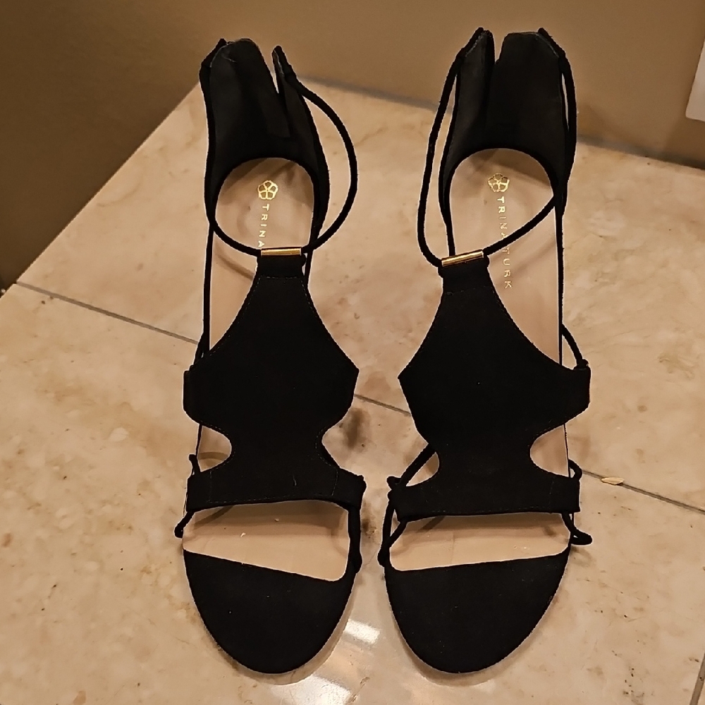 Trina Turk Black Strappy Heels